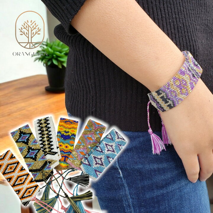 楽天市場】10000979 ネイティブ ビーズ ブレスレット タッセル  