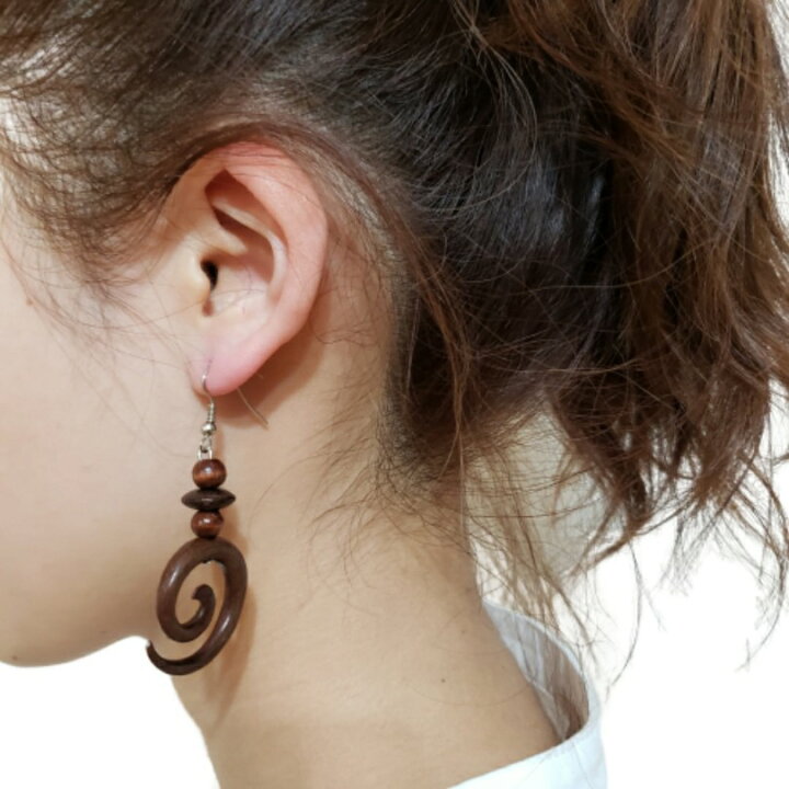 楽天市場】10000394 ウッドピアス 木製 アクセサリー アメリカンピアス  