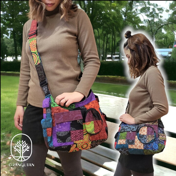 楽天市場】10002794 ショルダーバッグ パッチワーク 多機能バッグ 斜め  