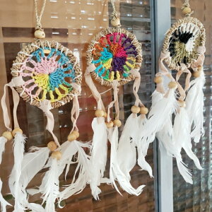 ドリームキャッチャー クロシェ ヘンプ ネイティブ インディアン アジアン雑貨  魔除け