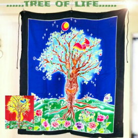 タペストリー　ツリーオブライフ　tree of life 生命の樹　癒し　バリ　アジアン布　更紗　パレオ　マルチクロス　壁飾り