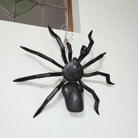 10002681　アジアン　バリ雑貨　蜘蛛　置物　インテリア　クモ　木製　インドネシア　壁掛け