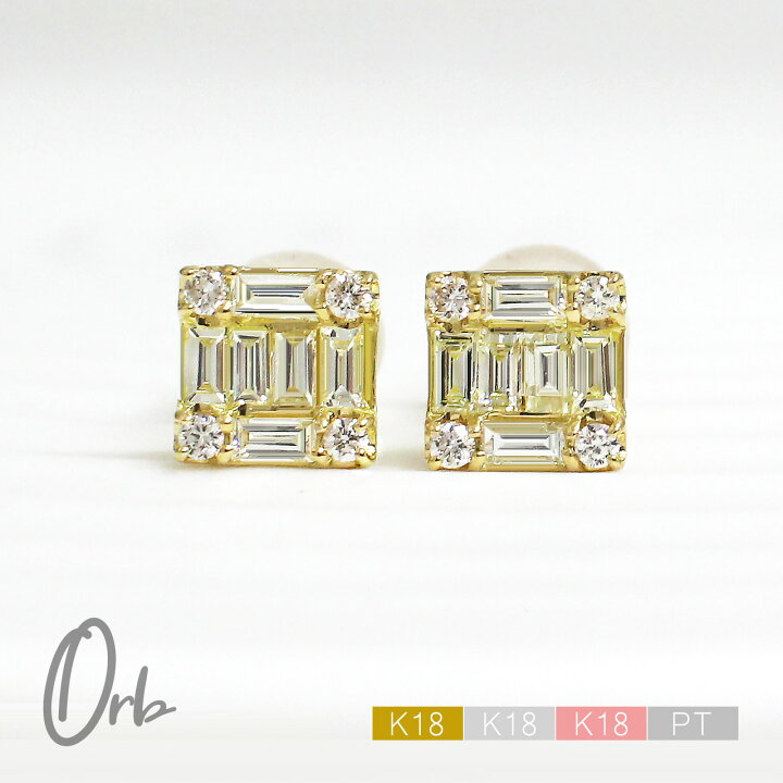 楽天市場】k18 pt900 ダイヤモンド ピアス 0.4ct レディース 