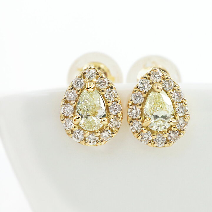楽天市場】ダイヤモンドピアス ペアシェイプ 0.4ct レディース k18 金 