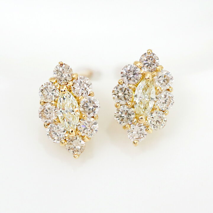 楽天市場】ダイヤモンド ピアス マーキス カット 0.5ct レディース 