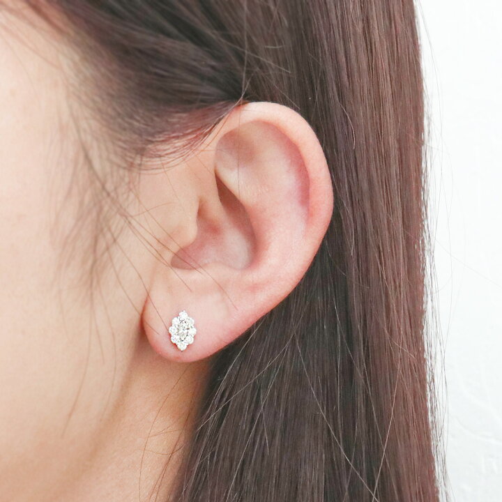 楽天市場】ダイヤモンド ピアス マーキス カット 0.5ct レディース 