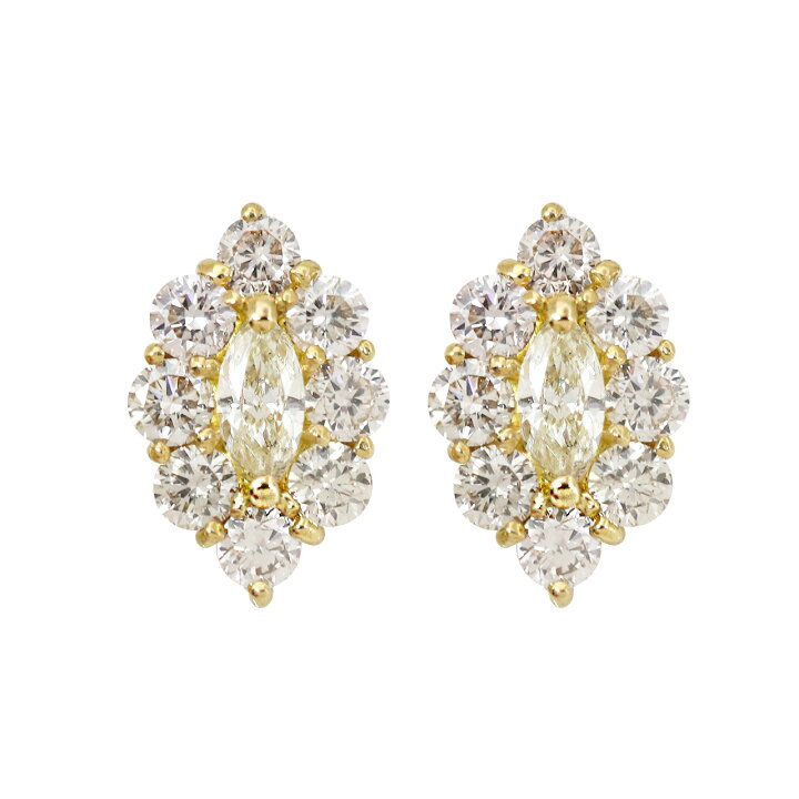 楽天市場】ダイヤモンド ピアス マーキス カット 0.5ct レディース 