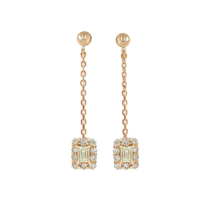 楽天市場】k18 PT ダイヤモンド ピアス 0.26ct チェーン ロング 