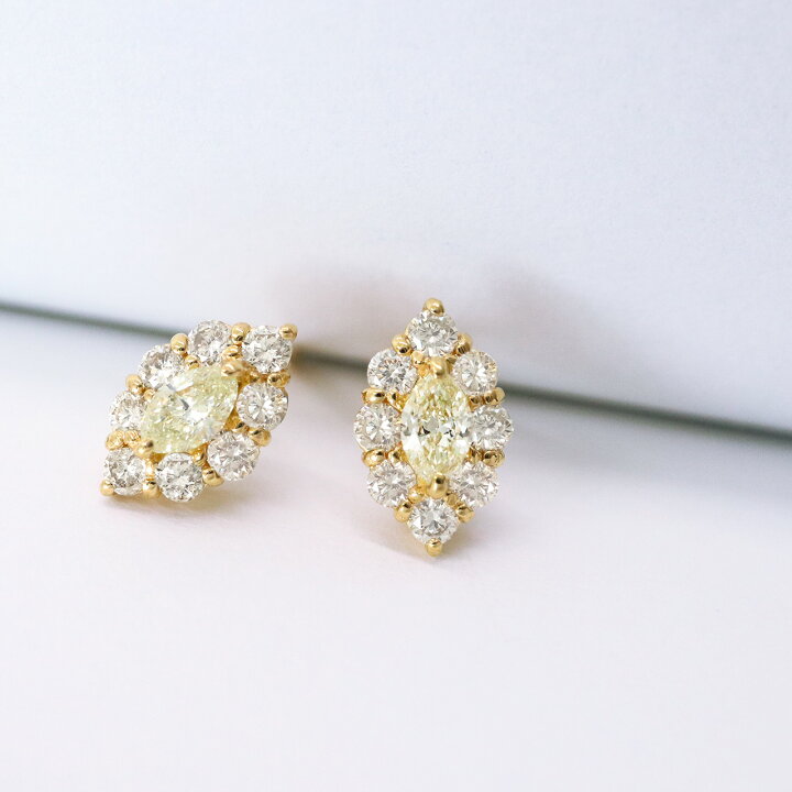 楽天市場】ダイヤモンド ピアス マーキス カット 0.3ct レディース 