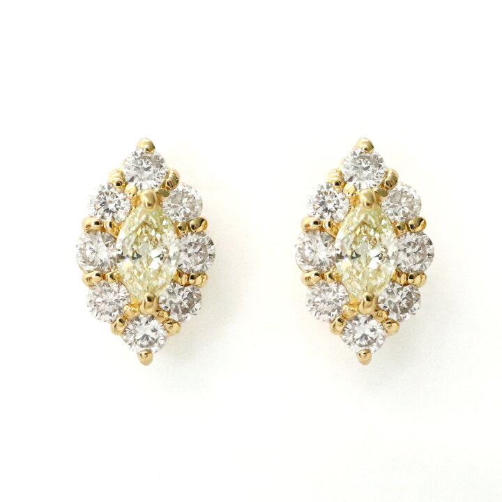 楽天市場】ダイヤモンド ピアス マーキス カット 0.3ct レディース  