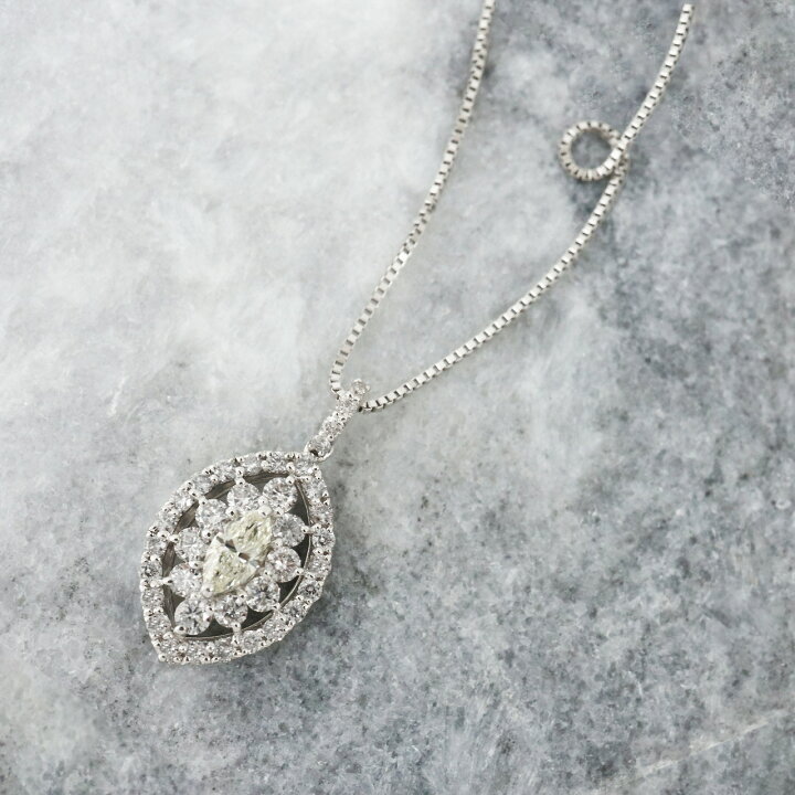 楽天市場】K18 PT ネックレス ペンダント ダイヤモンド 0.5ct マーキス 