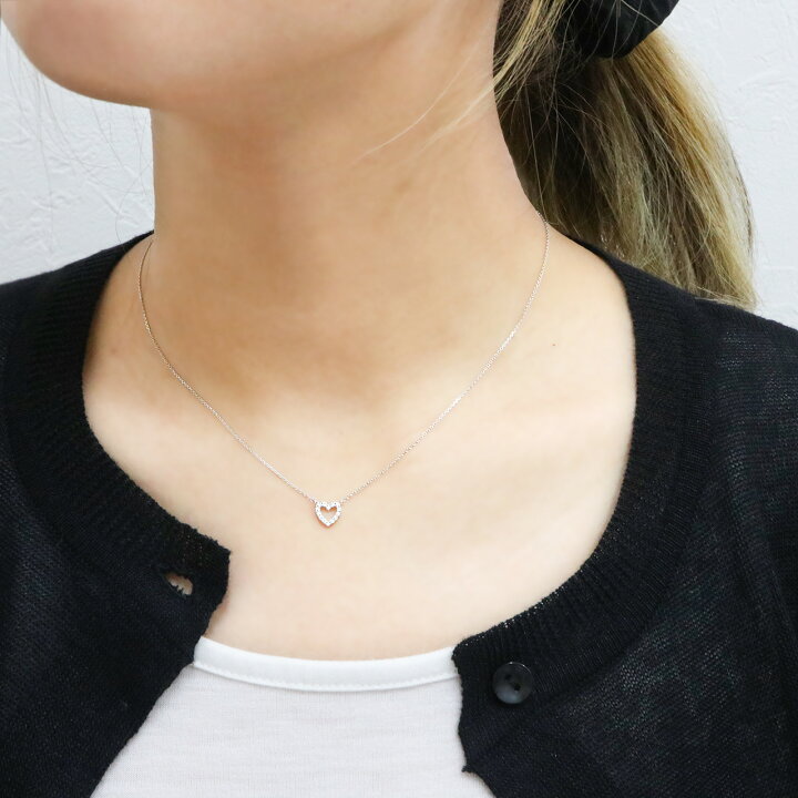 楽天市場】ネックレス ハート オープンハート ダイヤモンド レディース  