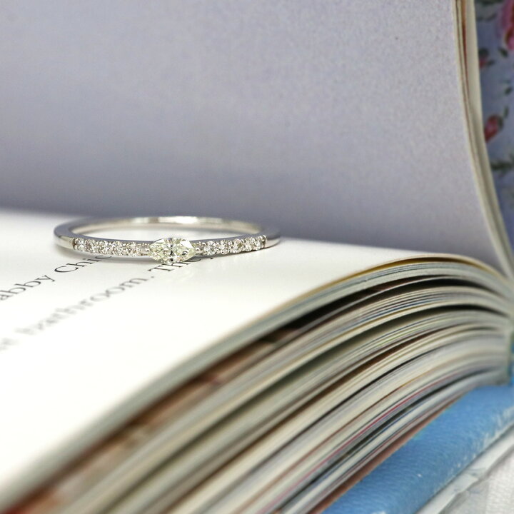 楽天市場】ダイヤモンド リング マーキスカット 0.14ct レディース k18 