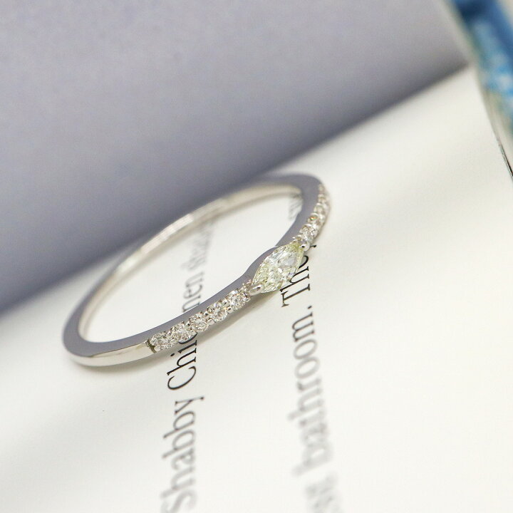 楽天市場】ダイヤモンド リング マーキスカット 0.14ct レディース k18 