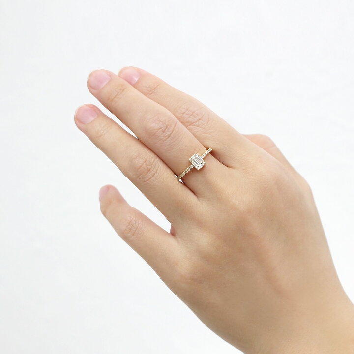 楽天市場】k18 PT バゲットカット ダイヤモンド リング 0.25ct 