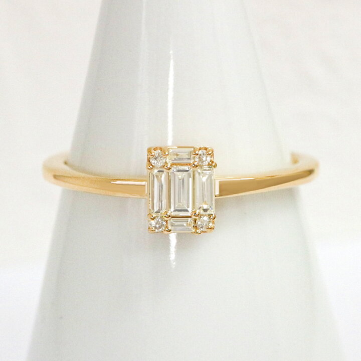 楽天市場】k18 PT ダイヤモンド リング バゲット バケット 0.15ct 