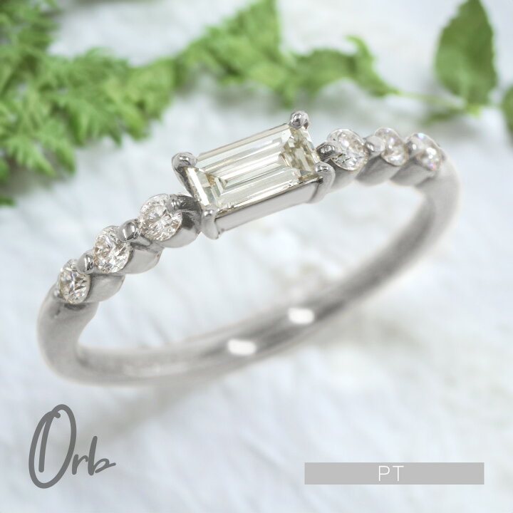 楽天市場】pt900 バゲットカット ダイヤモンドリング 0.35ct 