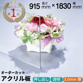 【大型商品】 透明 アクリル板 押し出し板 915×1830mm 厚み3mm オーダーカット 透明 | アクリル アクリルボード テーブルマット クリア 仕切り板 アクリルシート プレート アクリルパネル 押出板 オーダー カット 机 マット 切断 大きいサイズ 安い 3×6板 1800×900