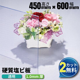 塩ビ板 透明 450×600mm 厚み1mm プラスチック板 クリアー 塩ビシート エンビ ホームセンター PVC 硬質塩ビ板 塩化ビニル