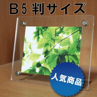 シンプルタイプ フォトフレーム B5判サイズ 232×307mm 写真サイズ182×275mm アクリル製 透明写真立て …