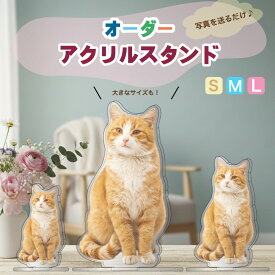 【バレンタインギフトに】 オーダー アクリルスタンド アクスタ 写真入り ギフト ペット 子ども うちの子 記念品 プレゼント オーダーメイド フォトスタンド 写真 印刷 出産祝い 1個から作成 卒園 卒業 節分 SMLサイズ