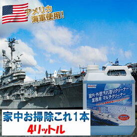 業務用マルチクリーナー 4リットル 掃除用 洗剤 清掃 キッチン 台所 油汚れ カーペット ソファ テーブル 車内 洗車 外壁清掃 革製品 壁紙 腕時計 テレビ 窓ガラス パソコン PC 畳 白木 タイル 除菌 オーブ・テック スーパーブラストオフ