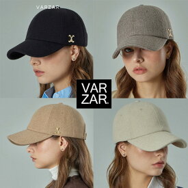 【正規販売店】VARZAR バザール キャップ 韓国ブランド ウールキャップ 秋冬新作 ハット 紫外線対策 小顔 帽子 VA Curved Stud Link Wool-Blend Ball Cap 1687 1688 1690 1689 ゴールド