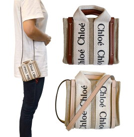 クロエ CHLOE Woody ウッディ ナノトートバッグ 2WAY ハンドバッグ マイクロサイズ ショルダーバッグ ポシェット WOODY NANO TOTE ピンク ブラウン CHC22AP235 母の日 ギフト