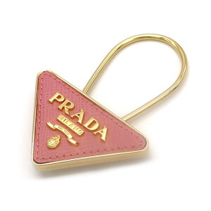 PRADA �v���_ �L�[�z���_�[ �L�[�����O 1PP301 053 F0637 F0442 �T�t�B�A�[�m SAFFIANO ���U�[ PORTACHIAVI PELLE �S�[���h �s���N ���C�g�u���[ �O�p���S�v���[�g �g���C�A���O�� �A�N�Z�T���[
