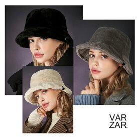 【正規販売店】VARZAR バザール ボア バケットハット ファー帽子 韓国ブランド 紫外線対策 小顔HAT 秋冬モデル Fur logo point bucket hat 523 524 525【あす楽対応_関東】