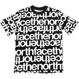 ノースフェイス Tシャツ THE NORTH FACE 総柄ロゴプリント メンズ ブラック 半袖Tシャツ NF0A81YG Men's Aop Box Fit Tee【あす楽対応_関東】