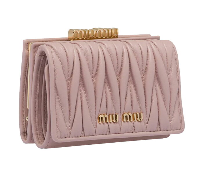 楽天市場】MiuMiu ミュウミュウ 三つ折り財布 マテラッセ MATELASSE 