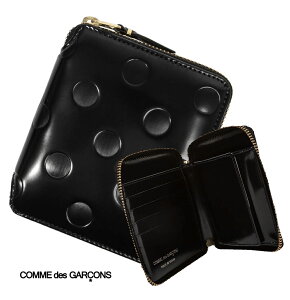 RfM\ COMME des GARCONS GiU[܂z Eht@Xi[ hbgG{X DOTS EMBOSSED LEATHER LINE Leather Wallet ubN SA2100NE