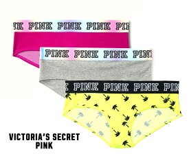 ヴィクトリアシークレットPINK（VictoriasSecretPINK）ショーツ ロゴ入り パンツ 下着 インナー レディース Logo Hipster Panty イエロー ピンク グレー【あす楽対応_関東】