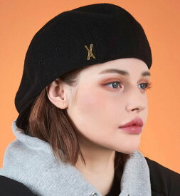 【正規販売店】VARZAR バザール ハンチング ベレー帽 キャップ ハット 韓国ブランド CAP 紫外線対策 帽子 Stud Logo Retro Wool Beret Black 815【あす楽対応_関東】