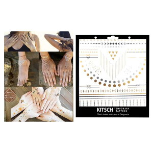 �t���b�V���^�g�D�[ Kitsch �L�b�`�� �^�g�D�[�V�[�� �e���|�����[�^�g�D�[ ���^���b�N Geo Metallic Tattoos Set 2 �W���G���^�g�D�[ Jewelry Tattoos