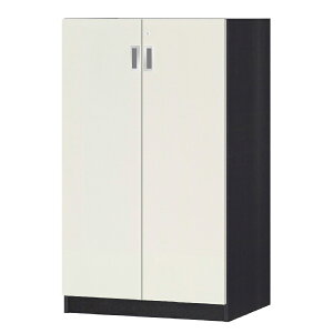 オーダーオフィスストッカー 奥行45(44.5cm)×高さ120(119.1cm)×幅60〜70cm 3段扉 本体色ブラック(BK)