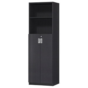 オーダーオフィスストッカー 奥行40(38.5cm)×高さ190(191.1cm)×幅45〜59cm 3段扉 本体色ブラック(BK)