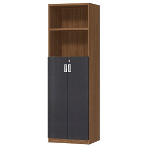 オーダーオフィスストッカー 奥行40(38.5cm)×高さ190(191.1cm)×幅45〜59cm 3段扉 本体色ウォールナットブラウン(WB)