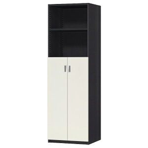 オーダーオフィスストッカー 奥行45(44.5cm)×高さ190(191.1cm)×幅45〜59cm 3段扉 本体色ブラック(BK)