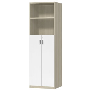 オーダーオフィスストッカー 奥行45(44.5cm)×高さ190(191.1cm)×幅45〜59cm 3段扉 本体色グレーオーク(GO)