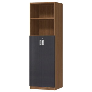 オーダーオフィスストッカー 奥行45(44.5cm)×高さ190(191.1cm)×幅45〜59cm 3段扉 本体色ウォールナットブラウン(WB)