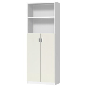 オーダーオフィスストッカー 奥行30(29.5cm)×高さ190(191.1cm)×幅60〜70cm 3段扉 本体色ホワイトウッド(WW)