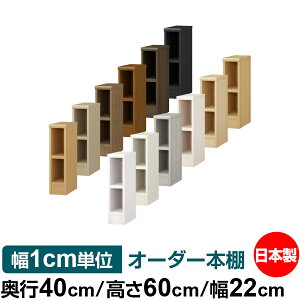 オーダー 本棚 収納 棚 書棚 ラック サイズオーダー 大容量 オーダーマルチラック 奥行40cm 高さ60cm 幅22cm|日本製 木製 大容量 耐荷重タフタイプ 書棚 シンプル収納 送料無料