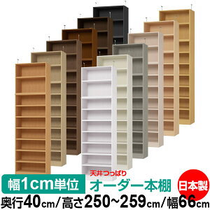 天井 つっぱり オーダー 本棚 収納 棚 書棚 ラック サイズオーダー 天井 突っ張り【送料無料】天井つっぱり オーダーラック 奥行40cm 高さ250〜259cm 幅66cm【耐荷重・タフタイプ】【オーダー本