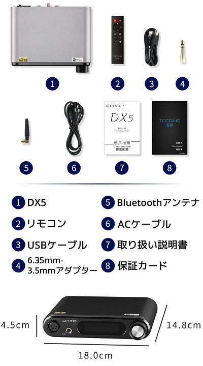 美品 TOPPING DX5 DAC ヘッドホンアンプ（楽天市場】Topping 
