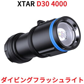 XTAR エクスター D30 4000 ダイビングライト 4000ルーメン ダイビング用 フラッシュライト ハンドライト ハンディライト 懐中電灯 LED ライト 防水 IPX8 水深100m対応 アウトドア 釣り CREE社製 バッテリー 充電器付属 抗腐食素材