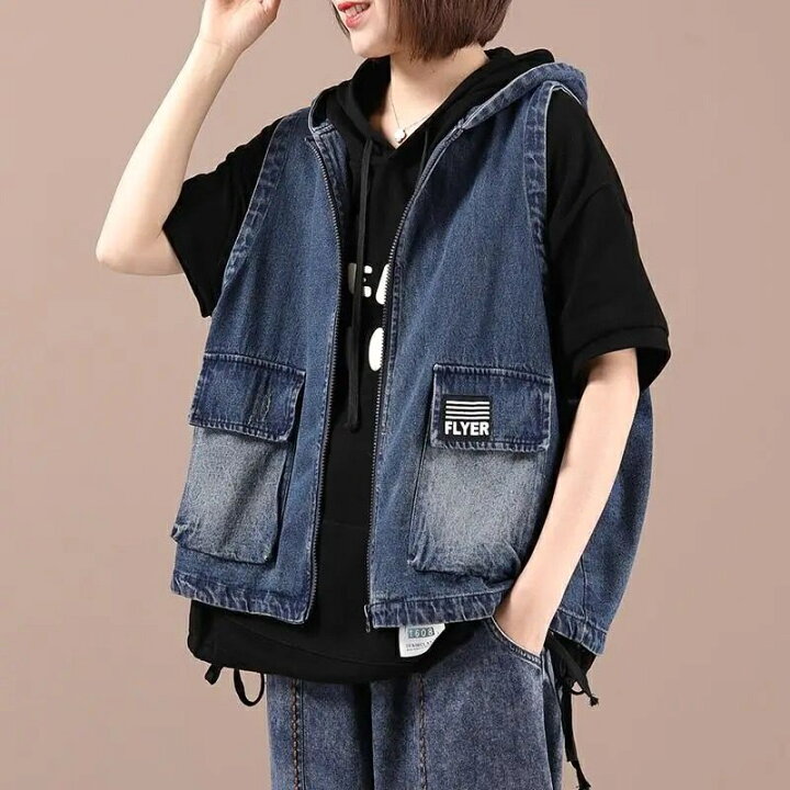 Laguagem デニムベストとフード付きスカートセット LAGUA GEM 