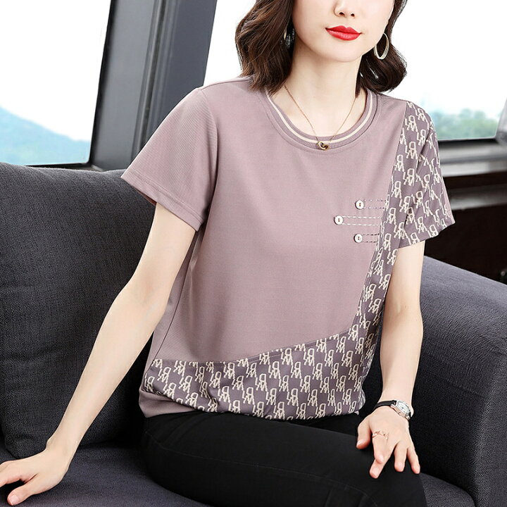 楽天市場】tシャツ レディース 夏 半袖 大人 オシャレ カットソー  