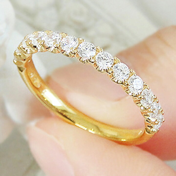 楽天市場】K18YG【0.52ct】ダイヤモンド ハーフエタニティ リング  